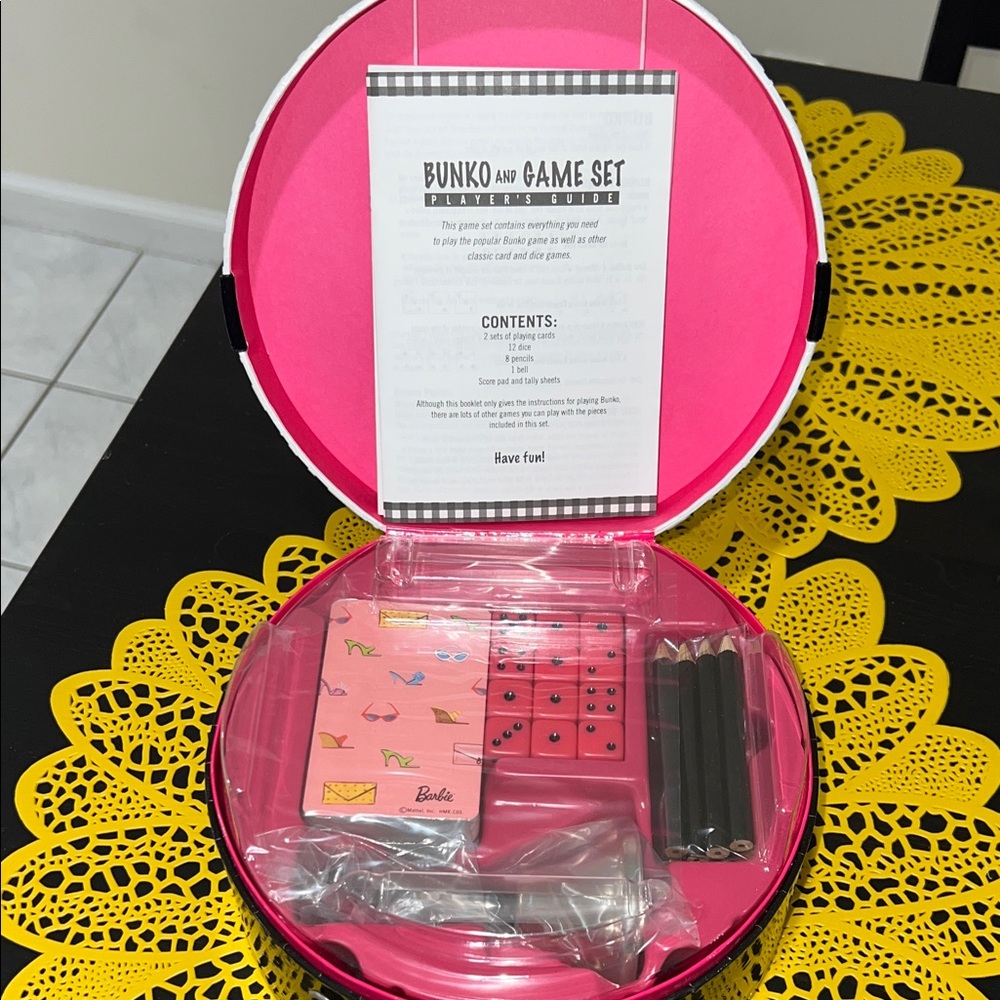 Barbie Hallmark Pink and Black Bunko Game Set
